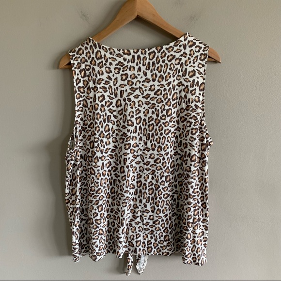Nine West • brown cheetah print tank top xl - Picture 3 of 4